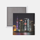 Schanghai in der Nacht Magnet (Vorderseite/Rückseite)