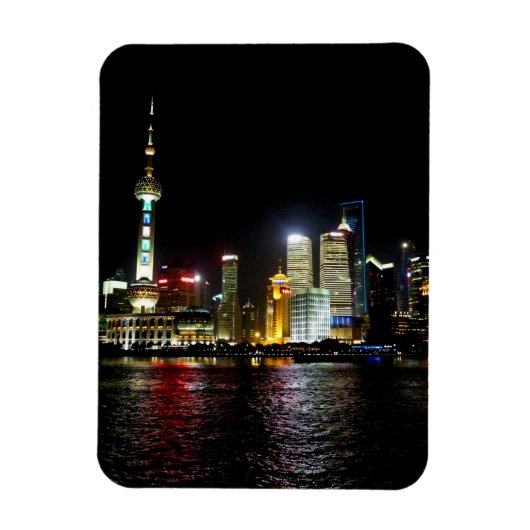 Schanghai in der Nacht Magnet (Vertikal)