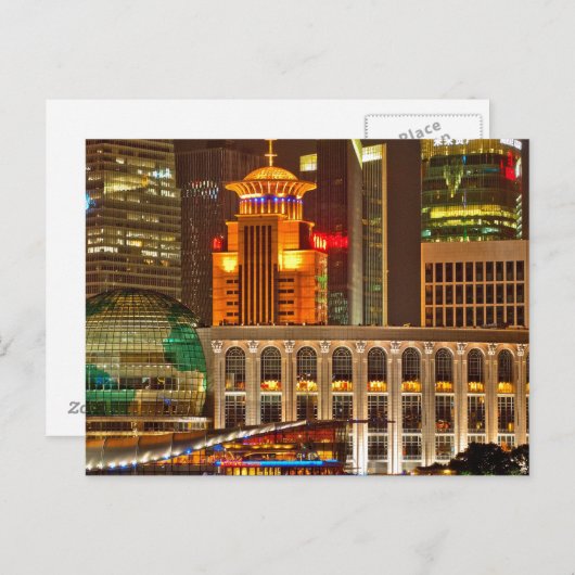 Schanghai in der Nacht Postkarte (Vorne/Hinten)