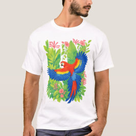 Scharara Papagei tropische Pflanzen T-Shirt