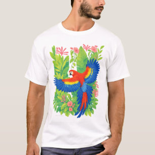 Scharara Papagei tropische Pflanzen T-Shirt