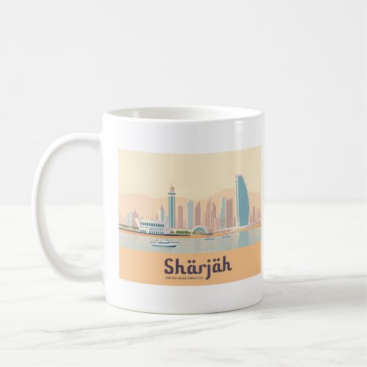 Schardscha UAE Pastell Reise Kaffeetasse (Links)