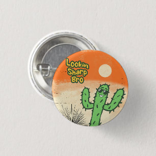 Scharf Aussehend Bruder Retro Vintage Wüsten-Vibes Button