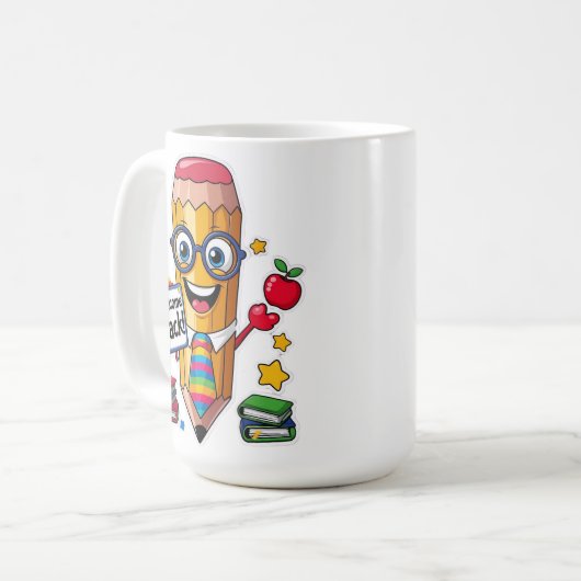 Scharf aussehend – Willkommen zurück! Kaffeetasse (Vorderseite Links)