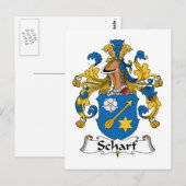 Scharf Familienwappen Postkarte (Vorne/Hinten)