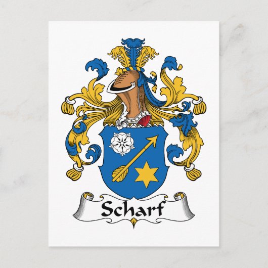 Scharf Familienwappen Postkarte (Vorderseite)