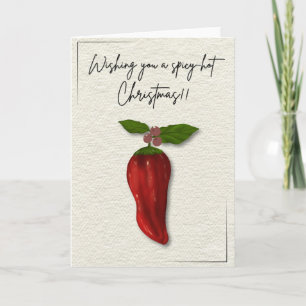 Scharf-heiße Weihnachts-Chili-Pfeffer-Feiertagskar Feiertagskarte