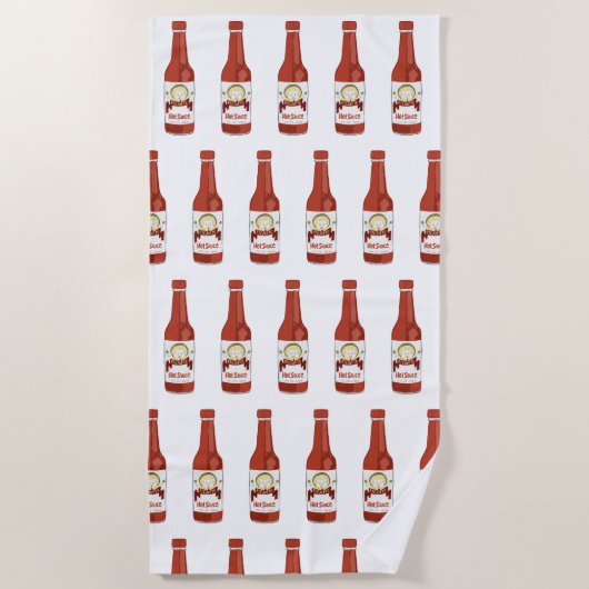 scharf! Hot Sauce Pattern Katze mit Maracas auf we Strandtuch (Vorderseite)