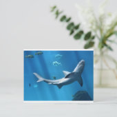 SCHARF IM BLAUEN OZEAN POSTKARTE (Stehend Vorderseite)