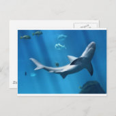 SCHARF IM BLAUEN OZEAN POSTKARTE (Vorne/Hinten)