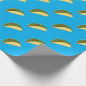 scharf! Yummy Taco Muster auf blau Geschenkpapier (Ecke)
