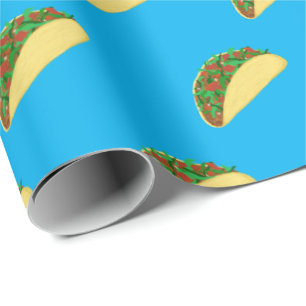 scharf! Yummy Taco Muster auf blau Geschenkpapier