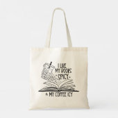 Scharfe Bücher & Eisiger Kaffee Tragetasche (Rückseite)