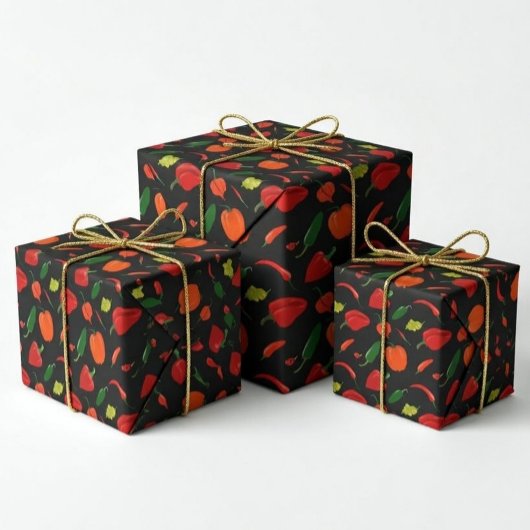 Scharfe Chili Paprika Geschenkpapier