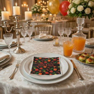 Scharfe Chili-Pfeffer-Muster Personalisierte Party Serviette