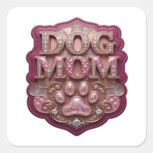 Scharfe Gold DOG MOM Aufkleber Kunst