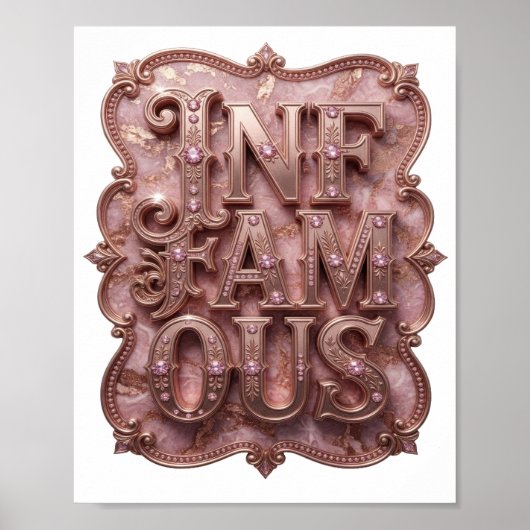 Scharfe Gold INFAMOUS 3D-Textkunst Poster (Vorne)