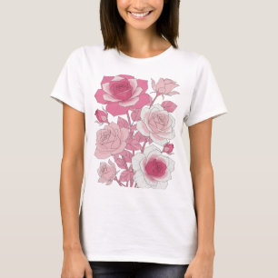 Scharfe graue PINK ROSEN kühne Gestaltung T-Shirt