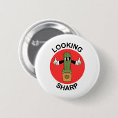 Schärfe Kakteen Pun Button (Vorne & Hinten)