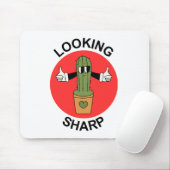 Schärfe Kakteen Pun Mousepad (Mit Mouse)
