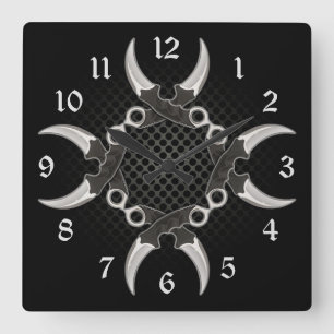 Scharfe Kanten gekurbelte Blades Quadratische Wanduhr