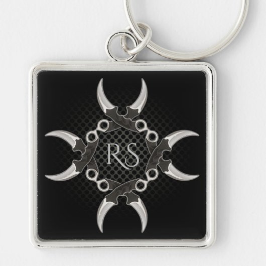 Scharfe Kanten Mit Monogramm gekurbelte Blades 2 S Schlüsselanhänger (Vorne)
