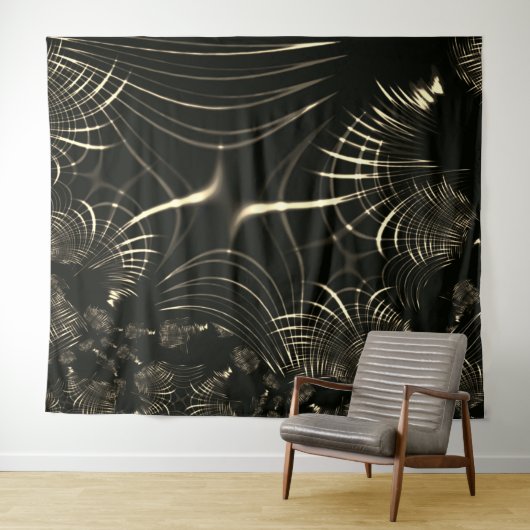 scharfe Kurven auf hellem Khaki und dunklem Hinter Wandteppich (Beispiel (Horizontal))