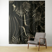 scharfe Kurven auf hellem Khaki und dunklem Hinter Wandteppich (Beispiel)