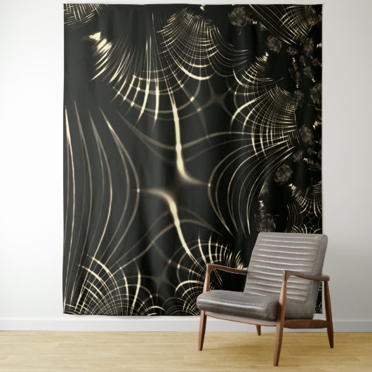 scharfe Kurven auf hellem Khaki und dunklem Hinter Wandteppich (Beispiel)