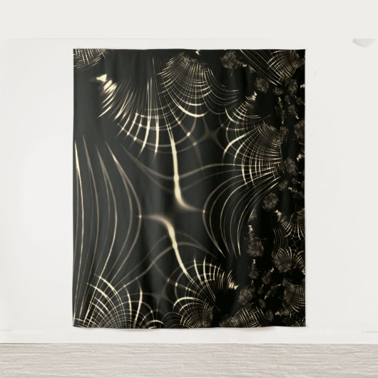 scharfe Kurven auf hellem Khaki und dunklem Hinter Wandteppich (Vorderseite)