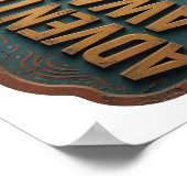 Scharfe Orange ABENTEUER WARTET 3D-Textkunst Poster (Ecke)