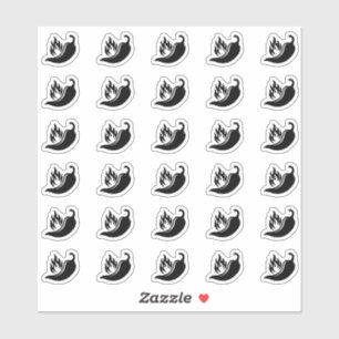 Scharfe Pfeffer-Hochzeitsplatzkarte Menüauswahl Aufkleber
