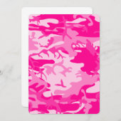 scharfe rosa Camouflage Einladung (Vorne/Hinten)
