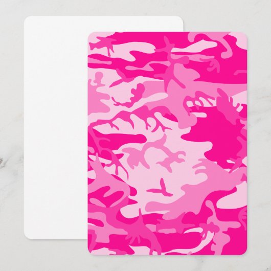 scharfe rosa Camouflage Einladung (Vorne/Hinten)