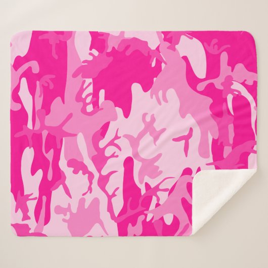 scharfe rosa Camouflage Sherpadecke (Vorderseite (Horizontal))