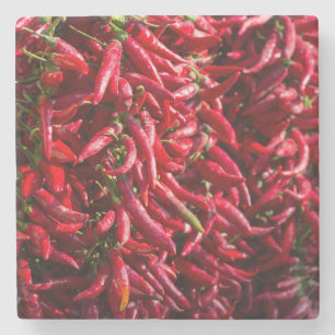 Scharfe rote Chili in der Stadt Kalocsa Steinuntersetzer