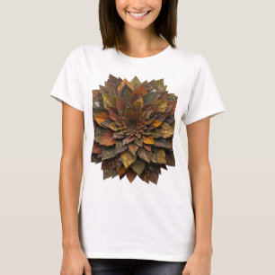 Scharfe Silberne HERBSTBLÄTTER Druck T-Shirt