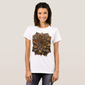 Scharfe Silberne HERBSTBLÄTTER Druck T-Shirt (Vorne ganz)