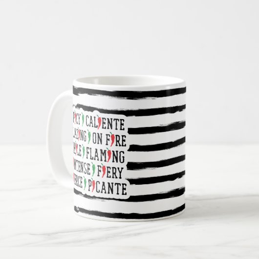 scharfe Wörter Chile Pepper Design Kaffeetasse (Vorderseite Links)