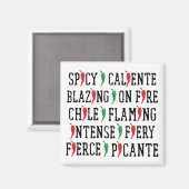 scharfe Wörter Chile Pepper Design Magnet (Vorderseite/Rückseite)