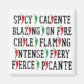 scharfe Wörter Chile Pepper Design Magnet (Vorne)