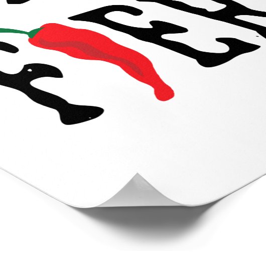 scharfe Wörter Chile Pepper Design Poster (Ecke)