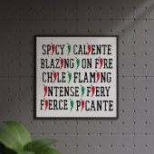 scharfe Wörter Chile Pepper Design Poster