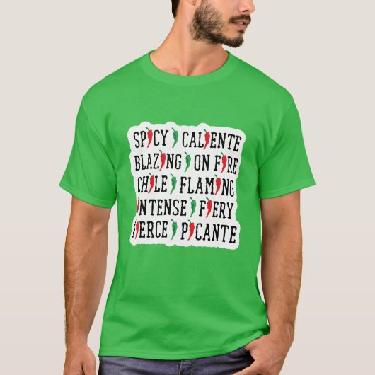 scharfe Wörter Chile Pepper Design T-Shirt (Vorderseite)
