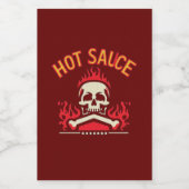 scharfer Chili Hot Sauce Weinetikett (Einzelnes Label)