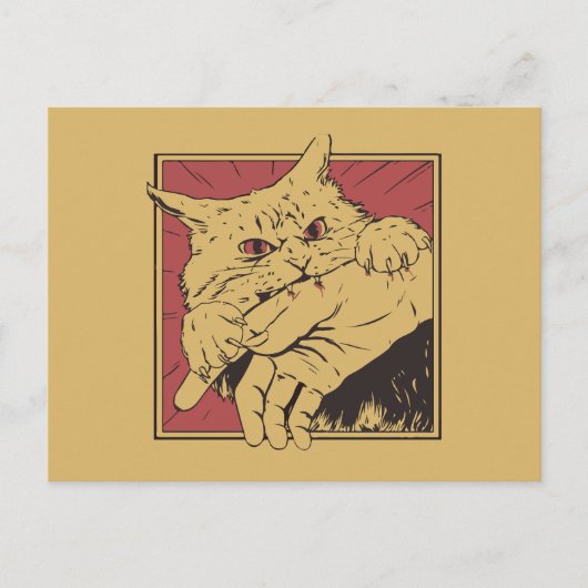Scharfer Katzenbiss Postkarte (Vorderseite)