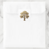 Scharfer Silberner GELDBAUM-Geschenkaufkleber Quadratischer Aufkleber (Tasche)