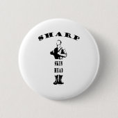 scharfer Skinhead Button (Vorderseite)