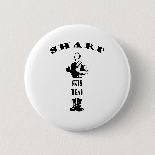 scharfer Skinhead Button (Vorderseite)