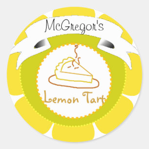Scharfer Tortenaufkleber der gelben Zitrone Runder Aufkleber